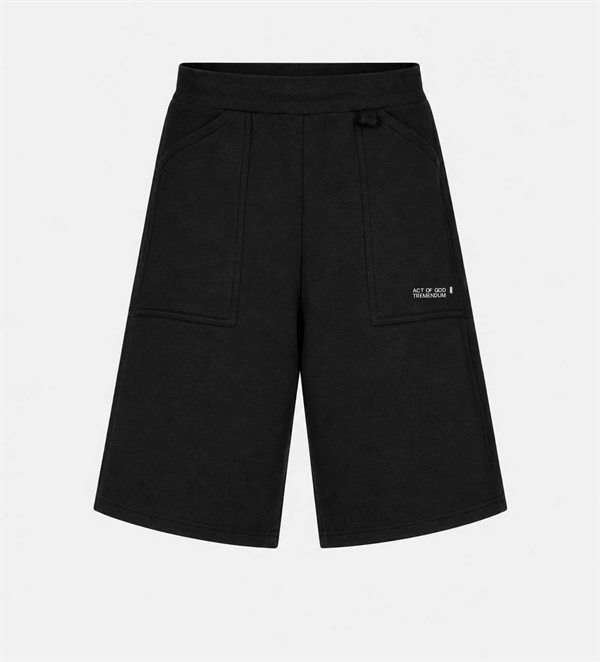 Black short pants, front: small ACT OF GOD TREMENDUM mark at the leg.